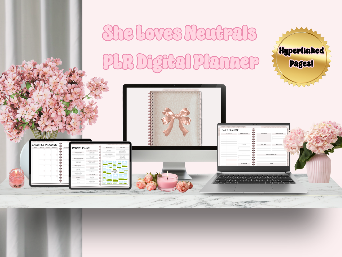 PLR She Loves Neutrals Digital Planner