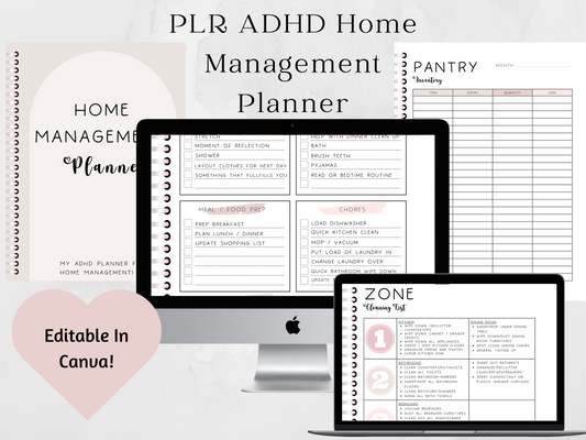 ADHD Home Management Planner | Editable Digital Planner!