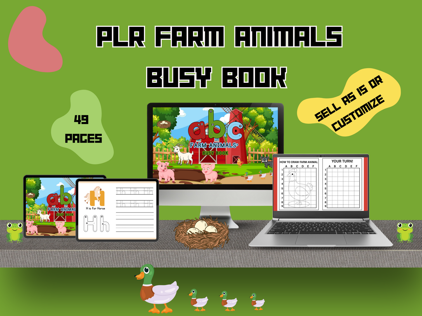 PLR Farm Animals Busy Book