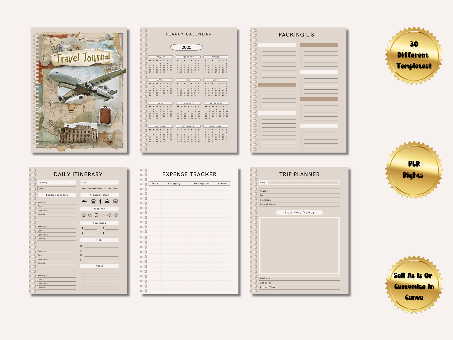 PLR Digital Travel Journal (Junk Journal Look)