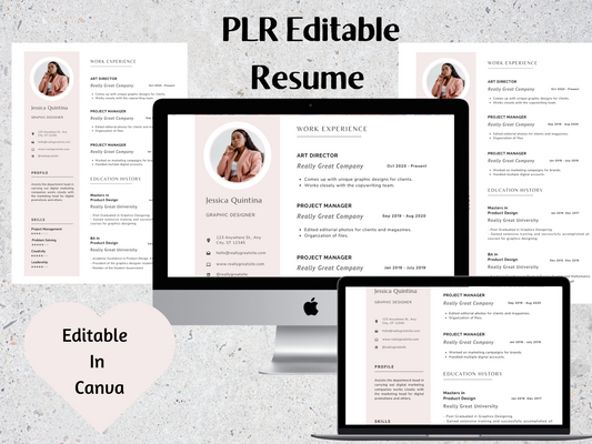 PLR Resume Editable