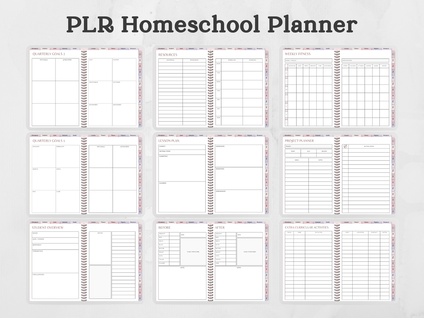 PLR Digital Homeschool Planner