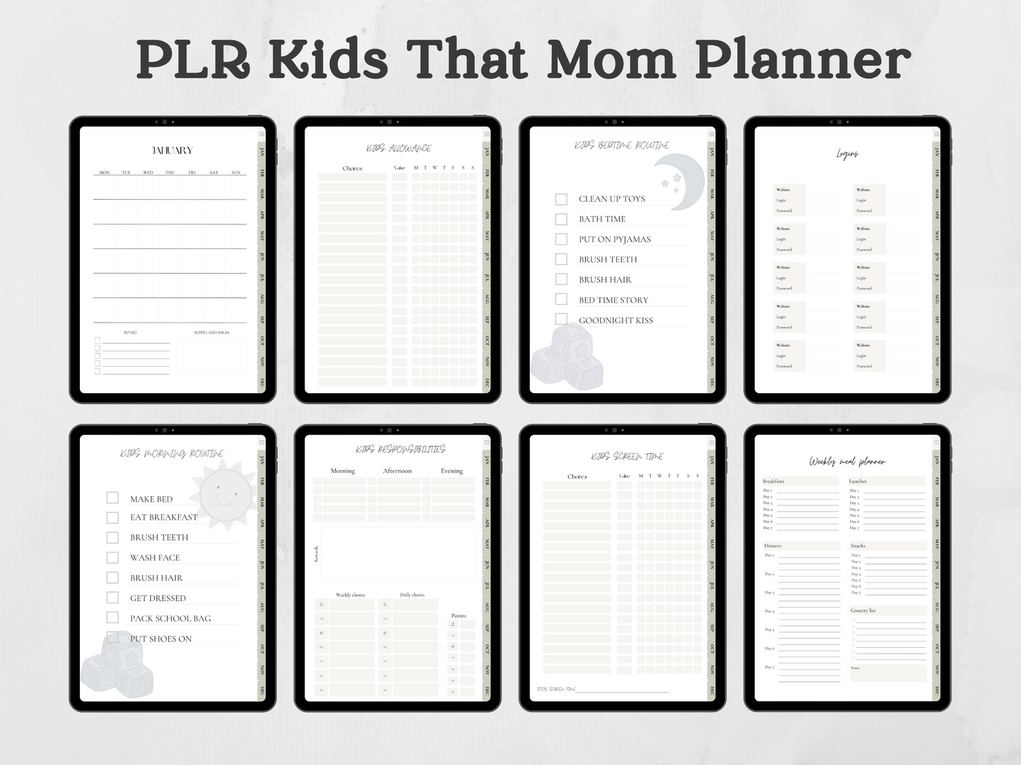 PLR Kids That Mom Planner