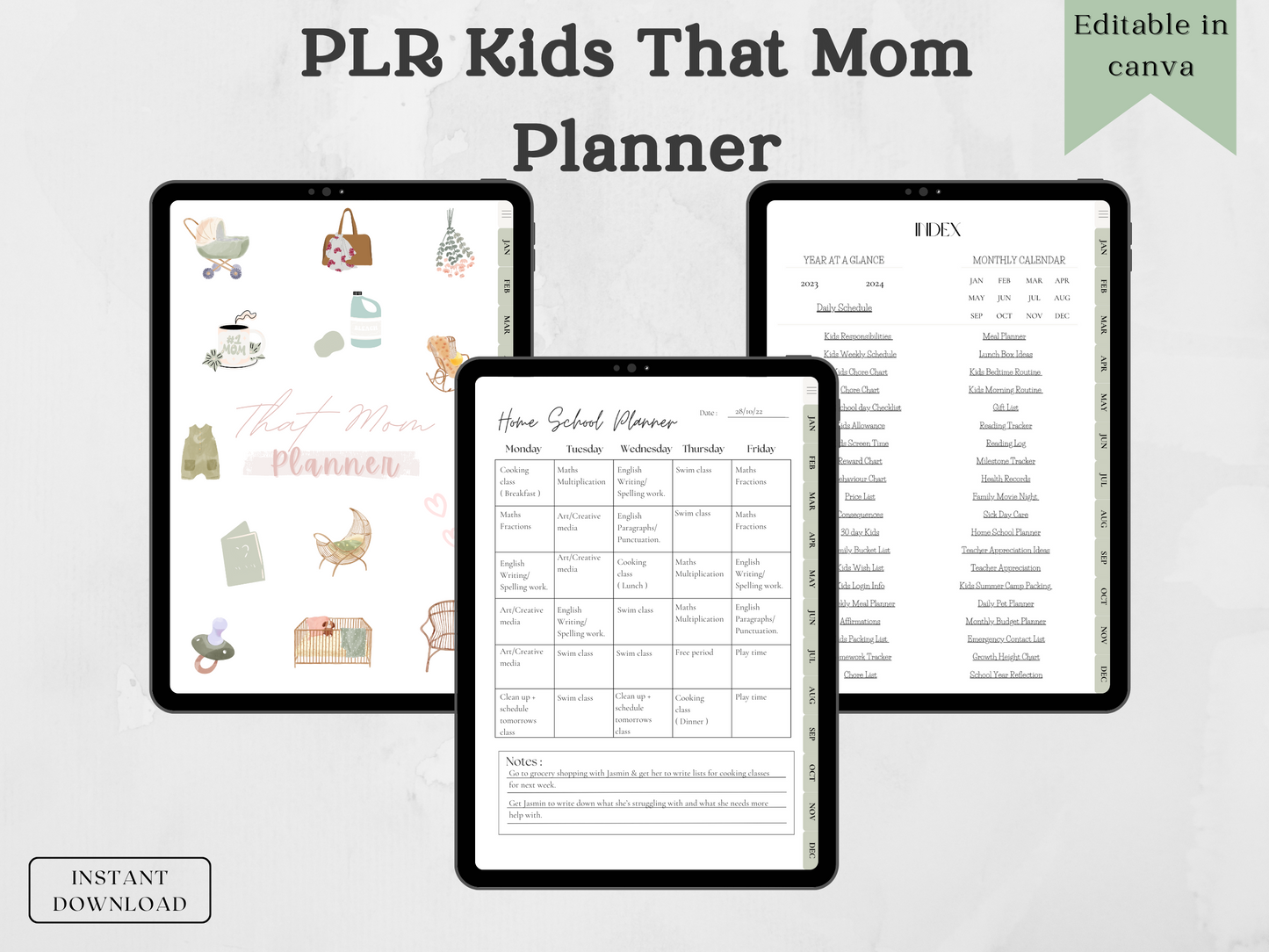 PLR Kids That Mom Planner