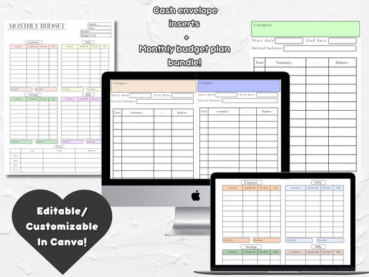 PLR Monthly Budget Sheets and Cash Envelope Slips Bundle!