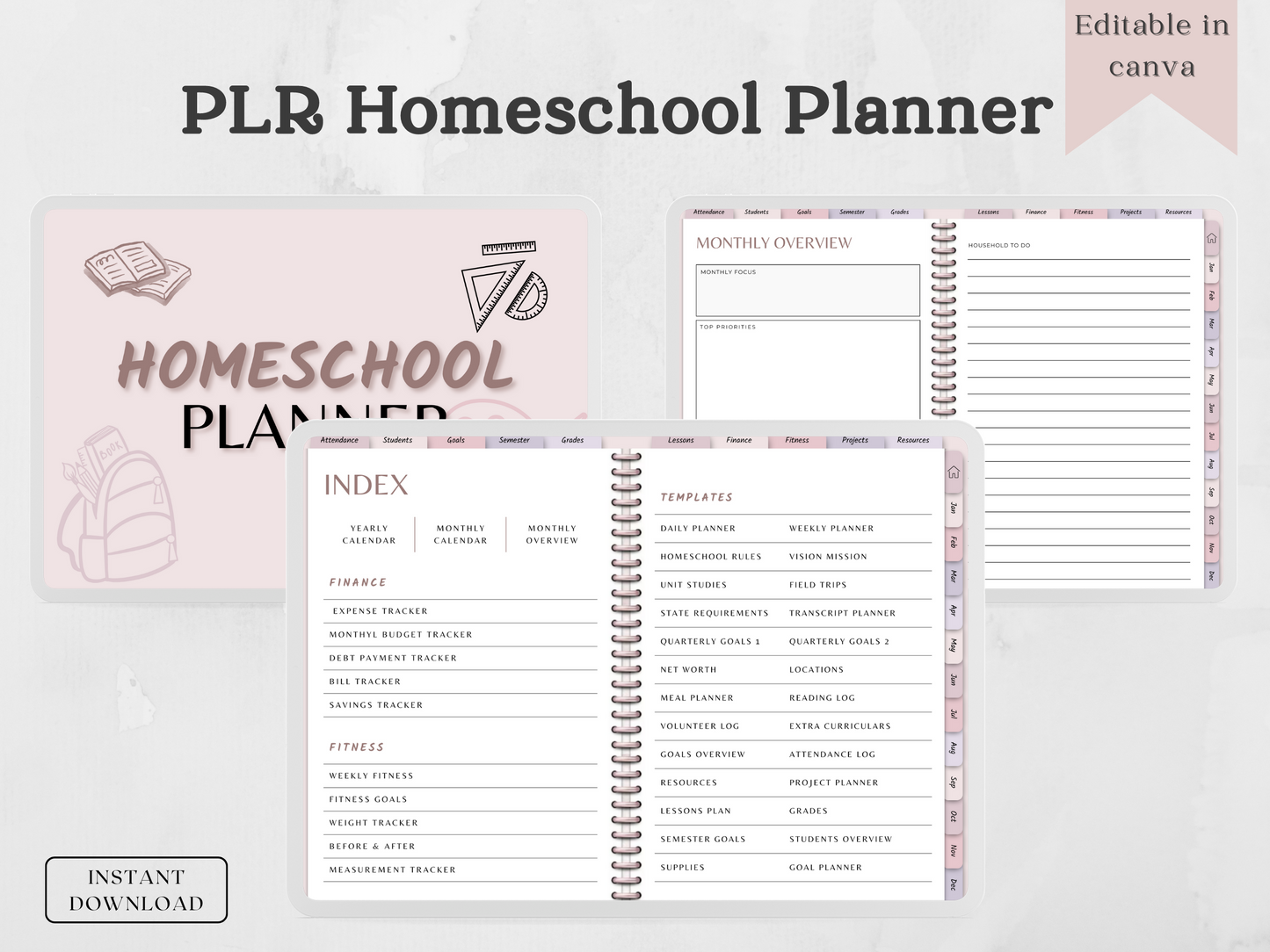 PLR Digital Homeschool Planner