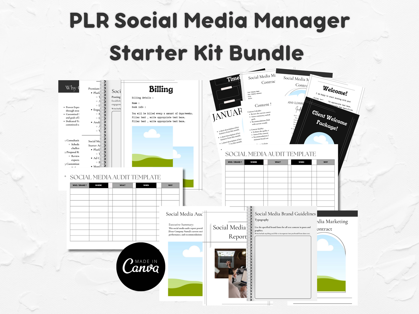 PLR Social Media Manager Starter Kit Bundle