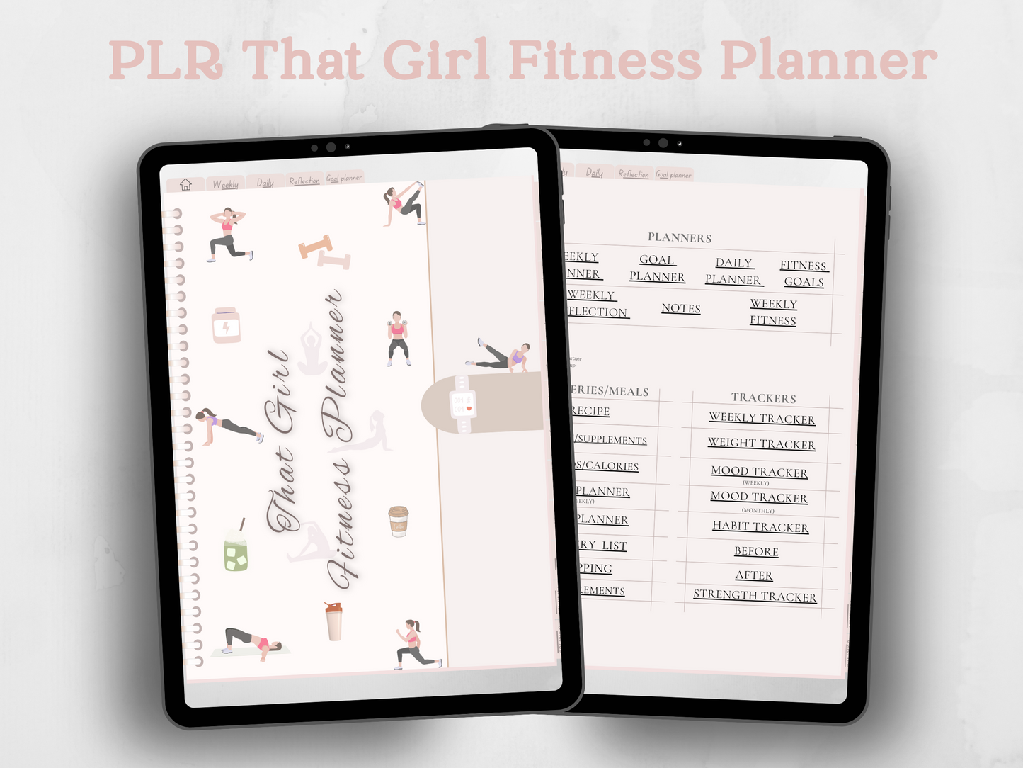 Editable PLR Fitness Girl Planner