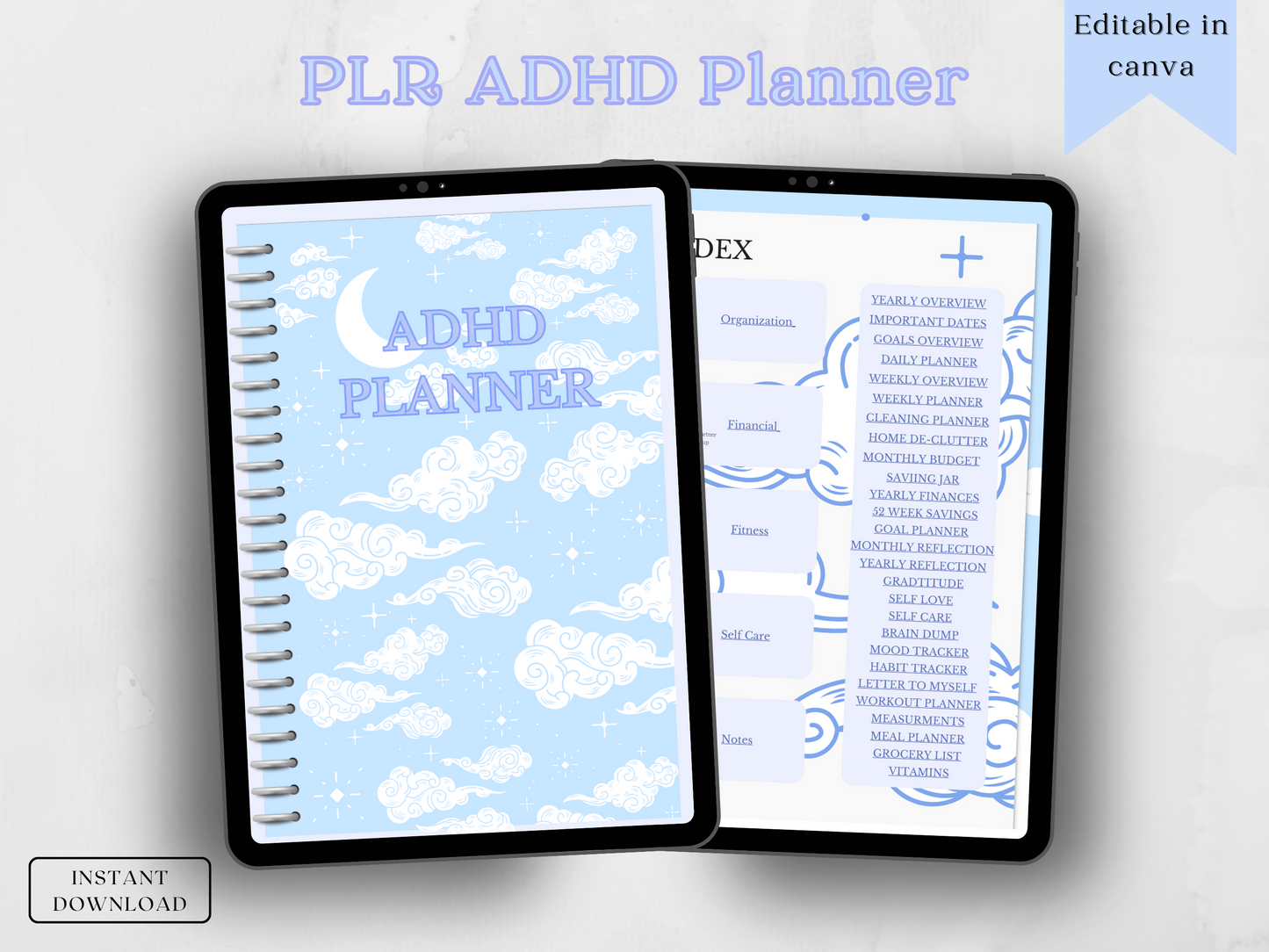 PLR ADHD Digital Planner