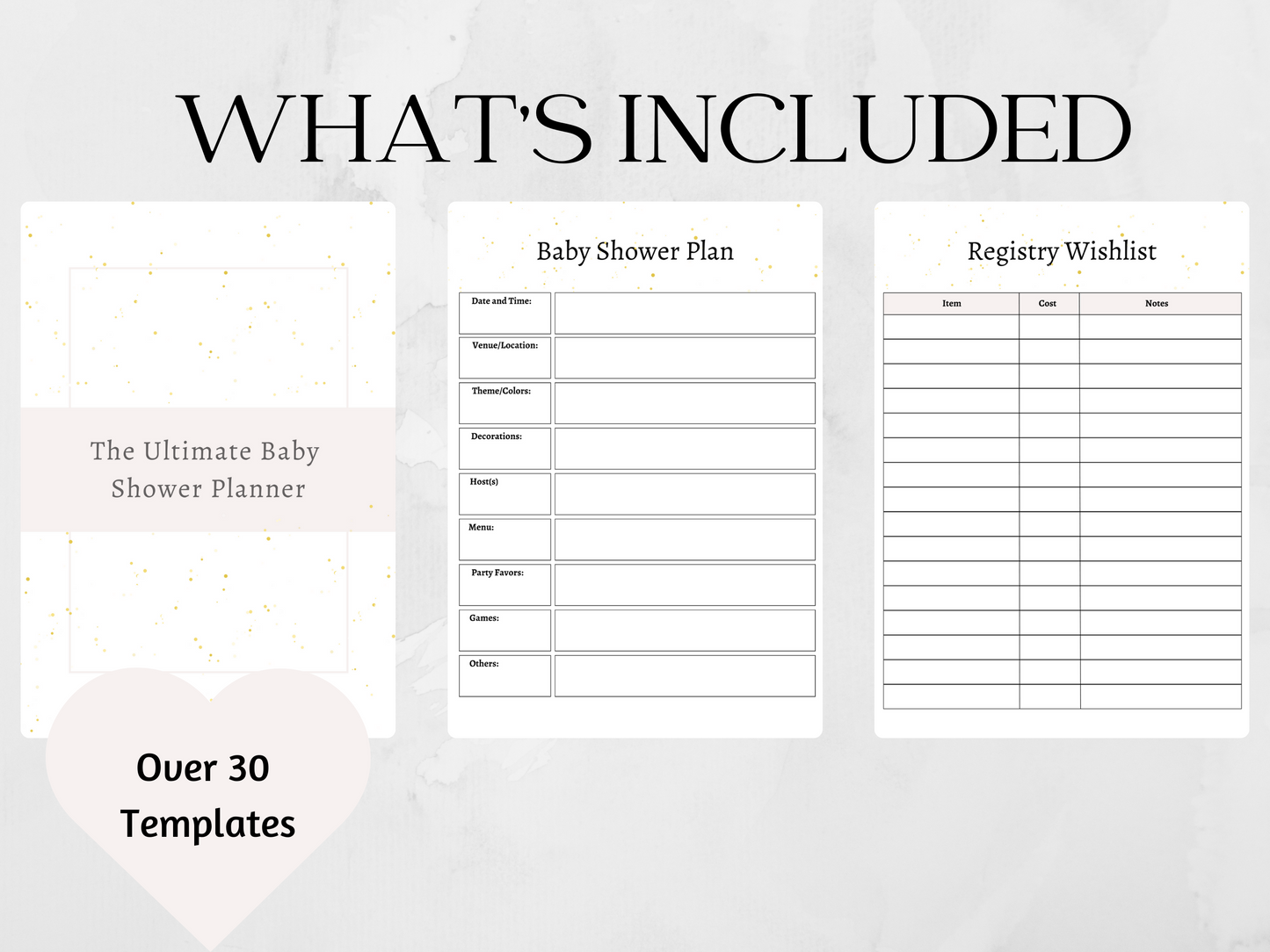 Printable Baby Shower Planner