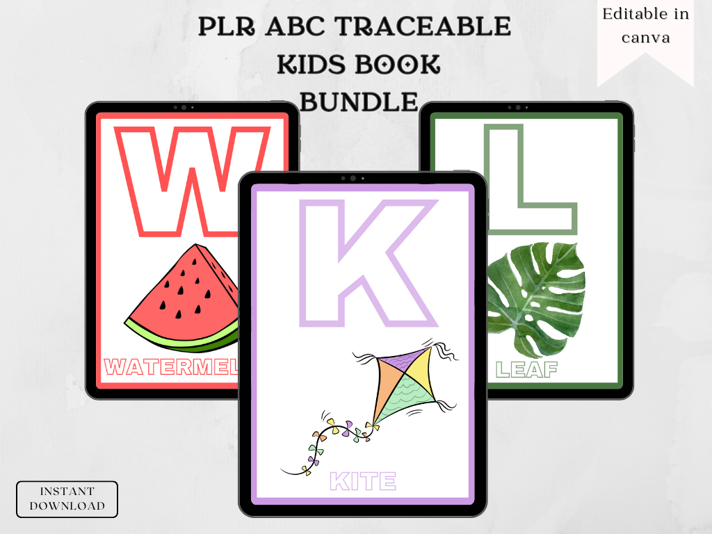 PLR ABC Kids Traceable E-Book Bundle