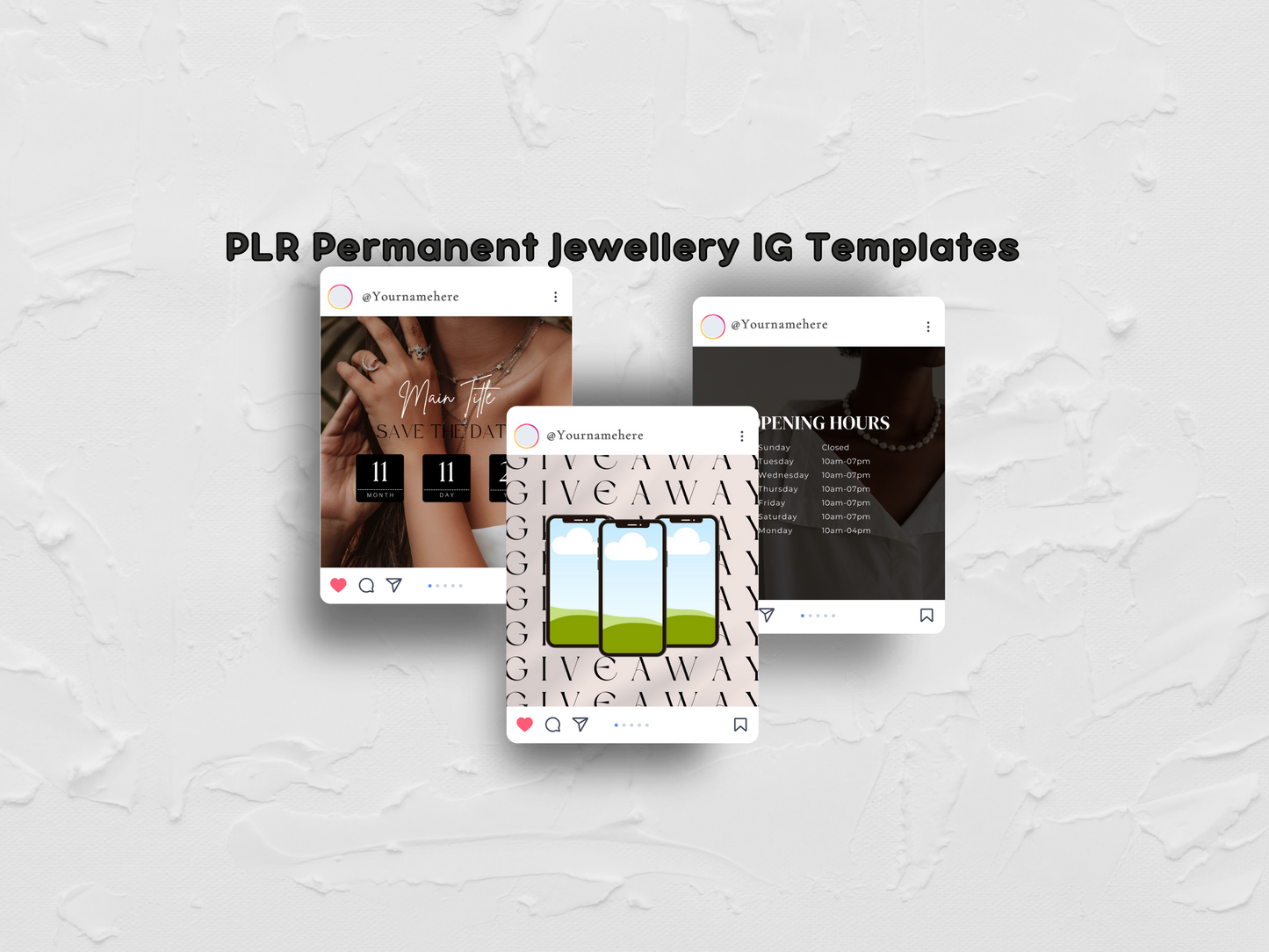 PLR Permanent Jewellery IG Templates