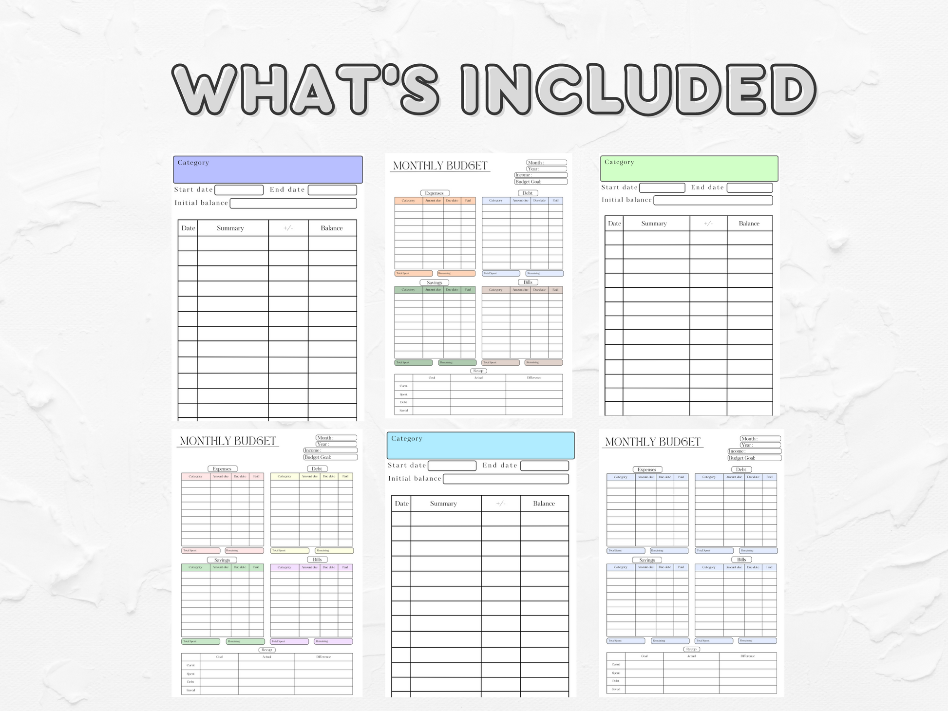 Monthly Budget Sheet TO PRINT Compatible With Budget Envelopes