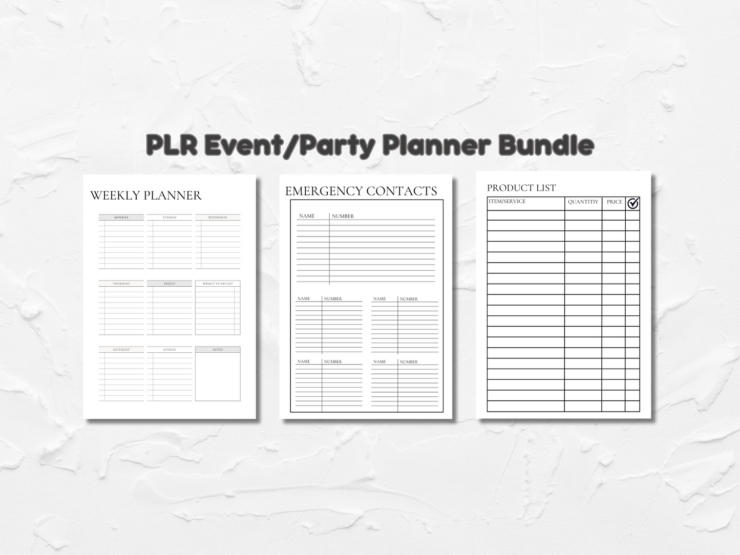 PLR Event/Party Template Bundle