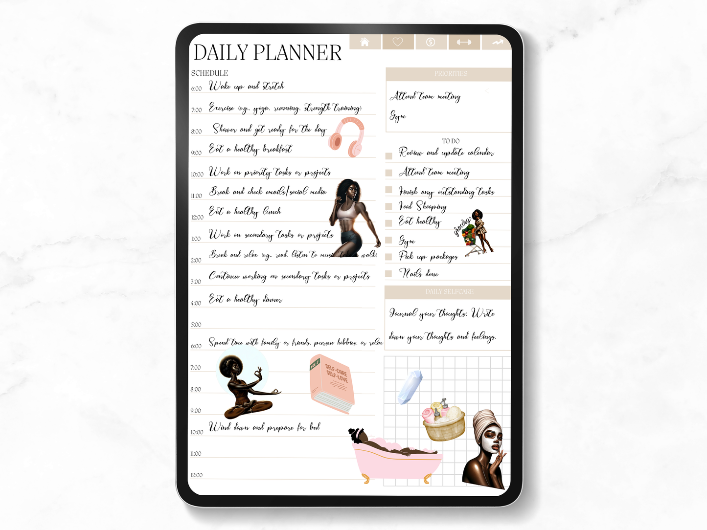 PLR Black Girl Digital Planner