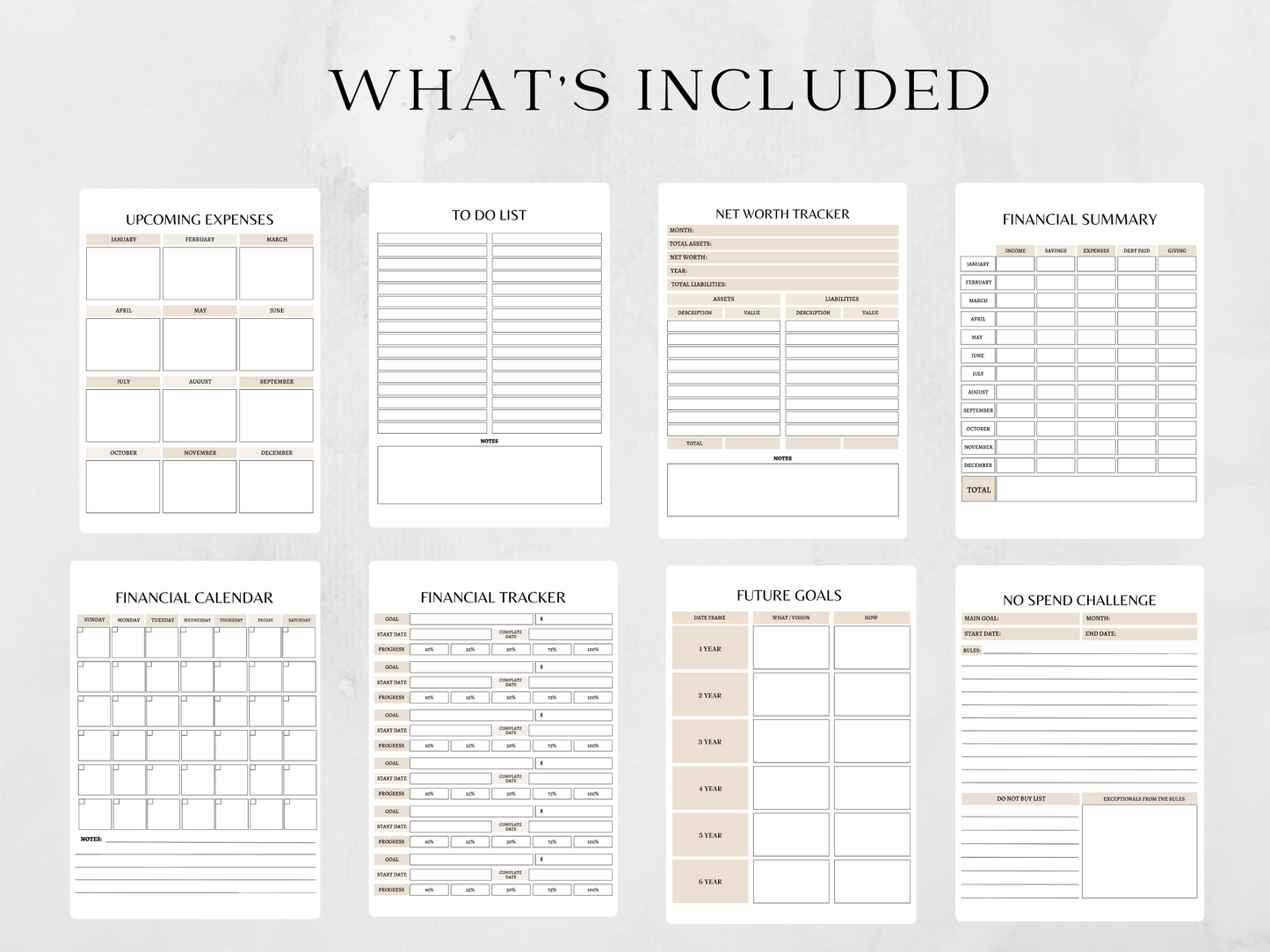 Editable Printable Financial Planner