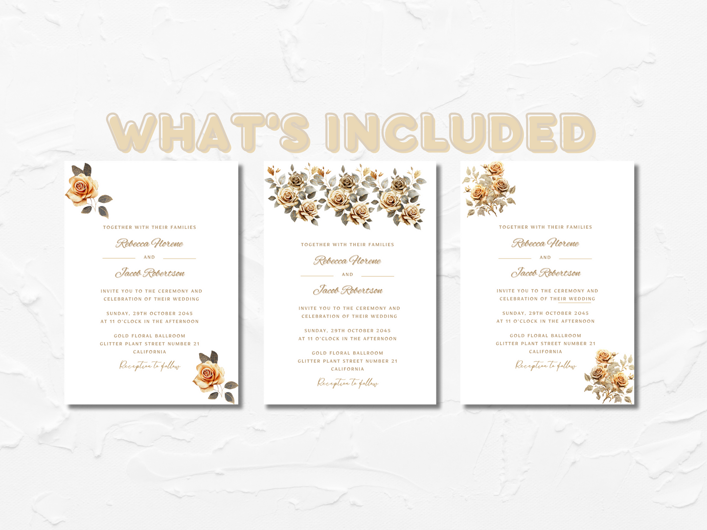 PLR Gold Wedding Invitations Bundle