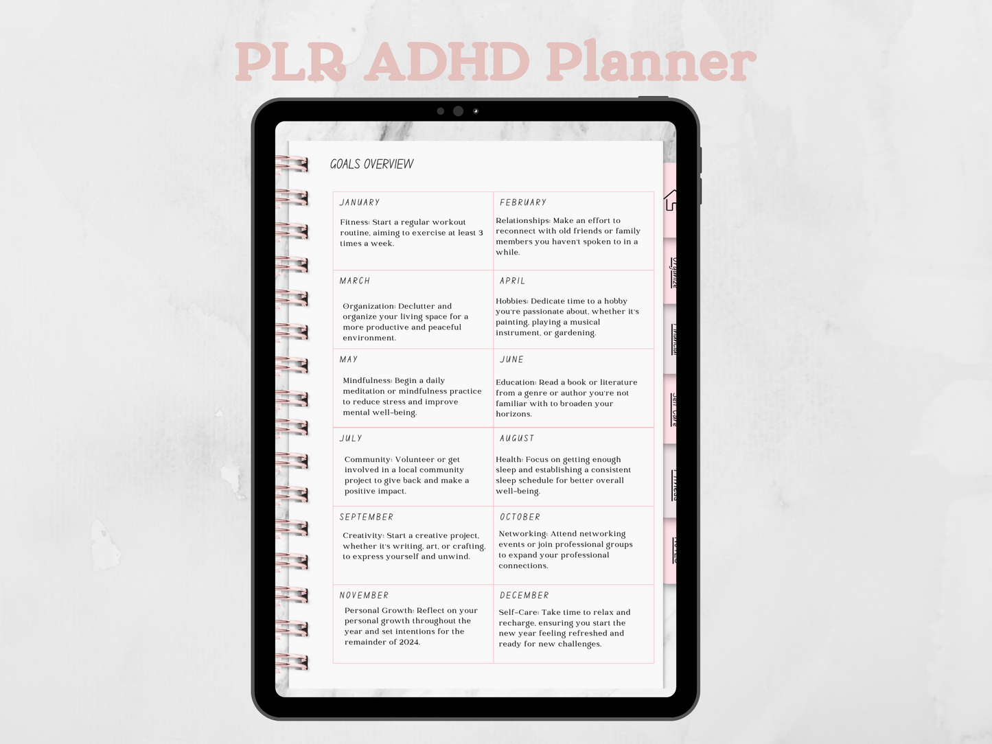 PLR ADHD Planner