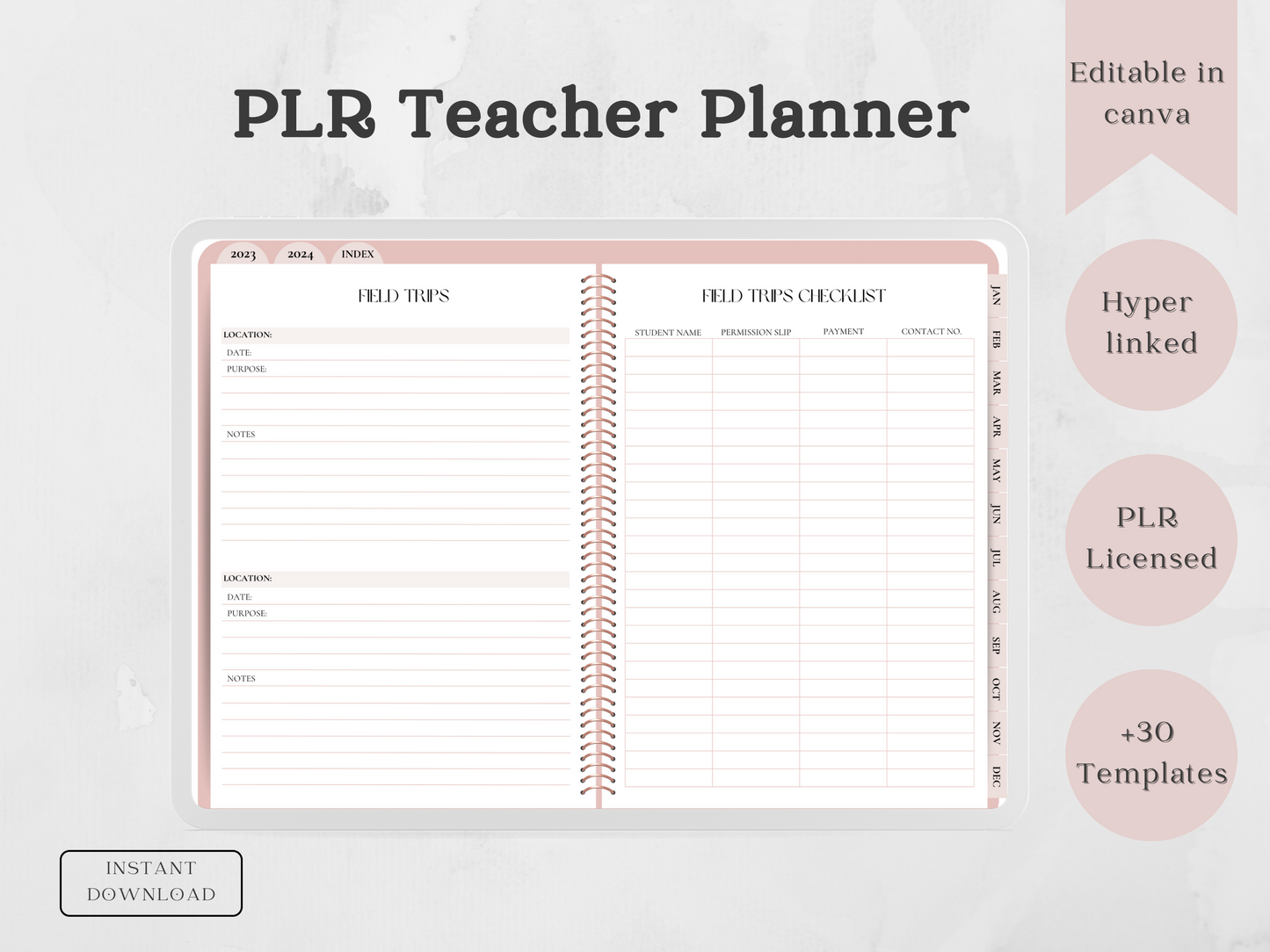 PLR Digital Teacher Planner