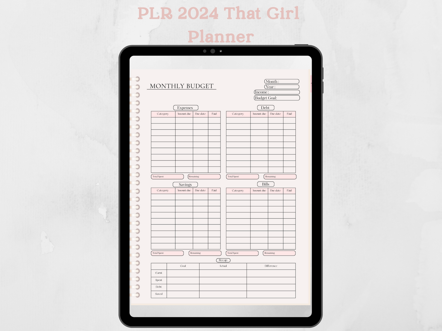 PLR 2024 Digital That Girl Planner