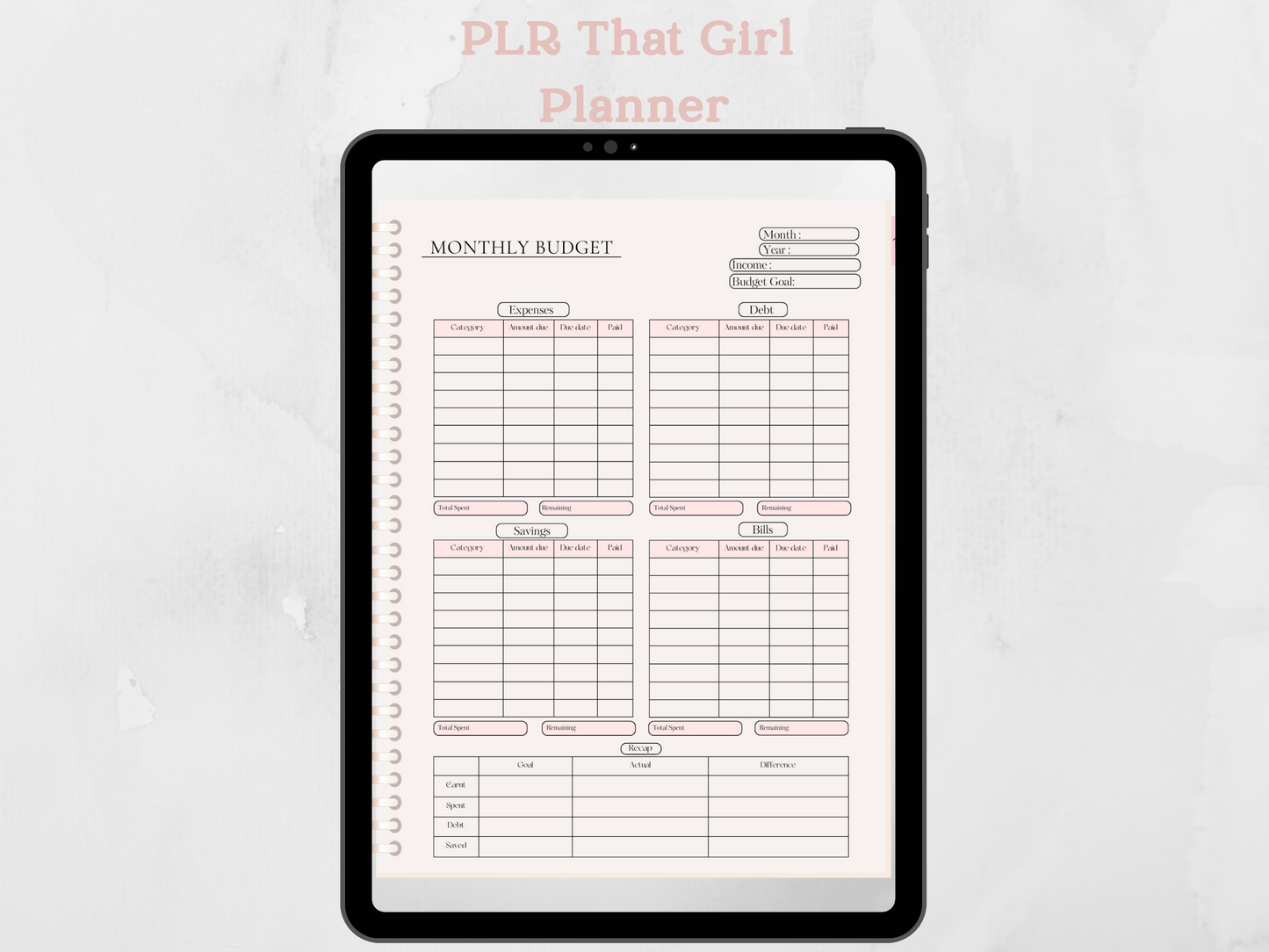 PLR That Girl Planner