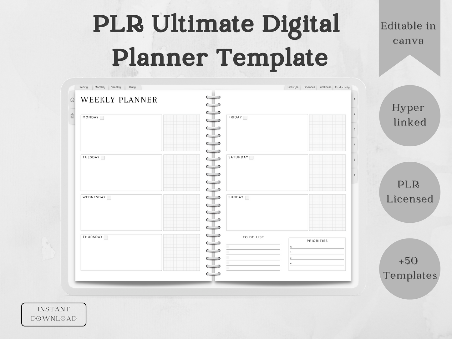 PLR Ultimate Digital Planner Template