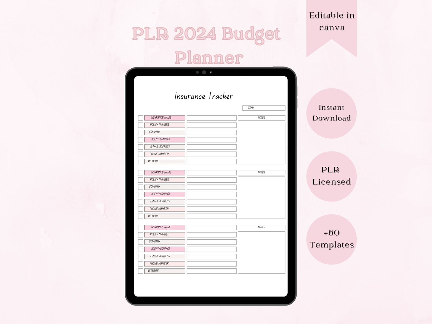 PLR 2024 Budget Planner