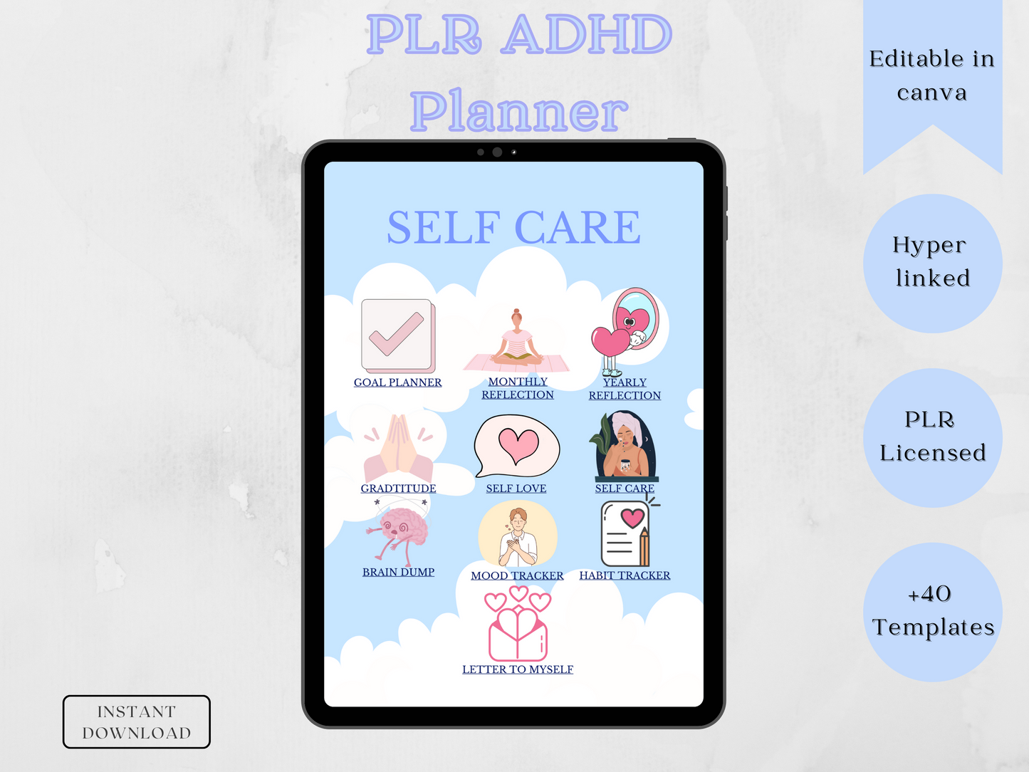 PLR ADHD Digital Planner