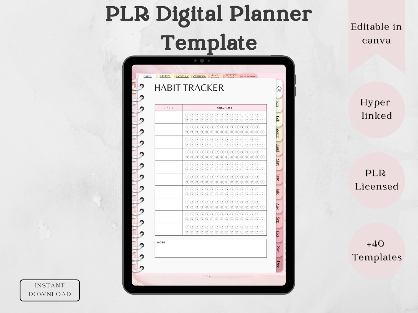 PLR Digital planner Template