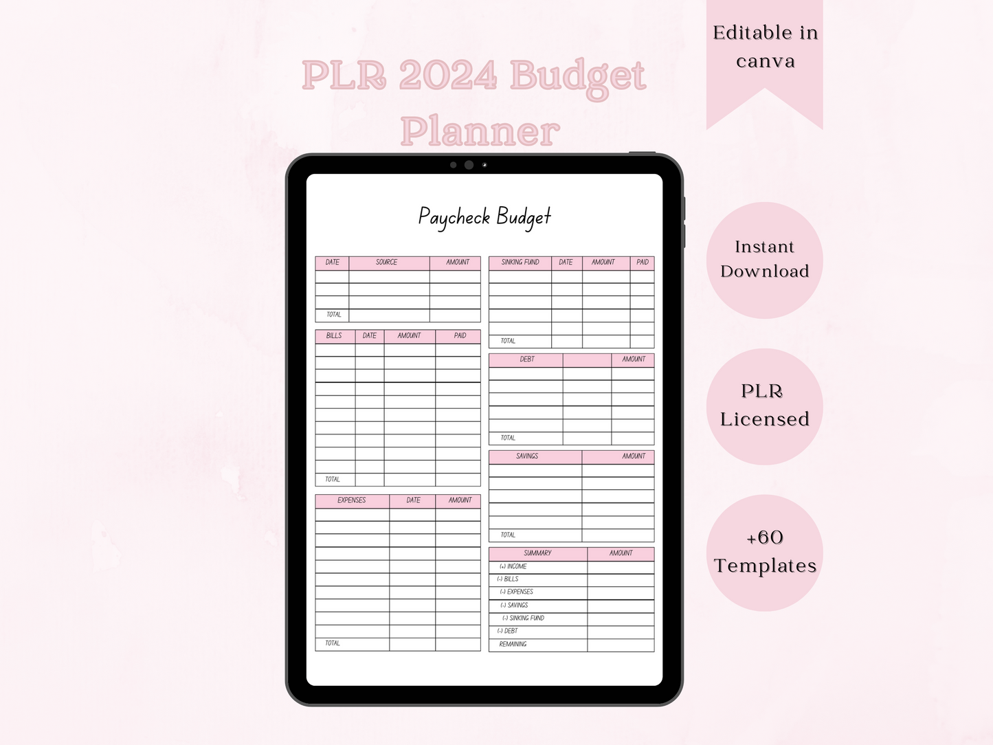 PLR 2024 Budget Planner