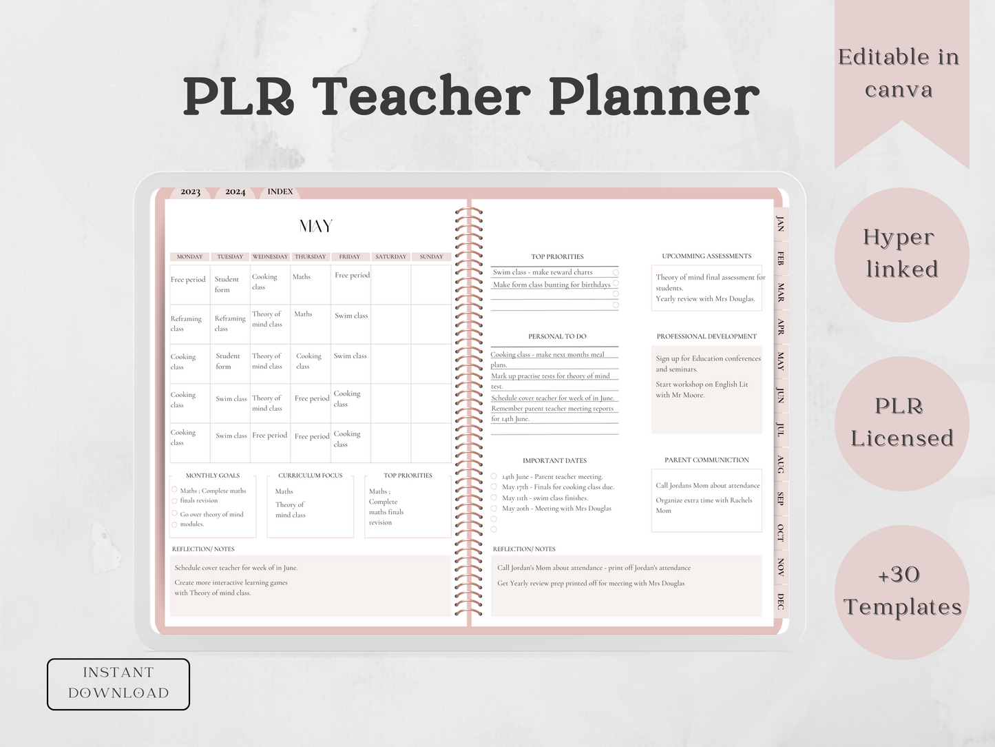 PLR Digital Teacher Planner