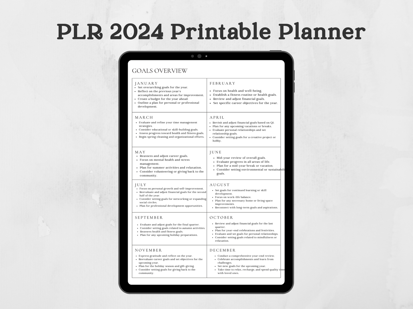 PLR 2024 Printable Planner