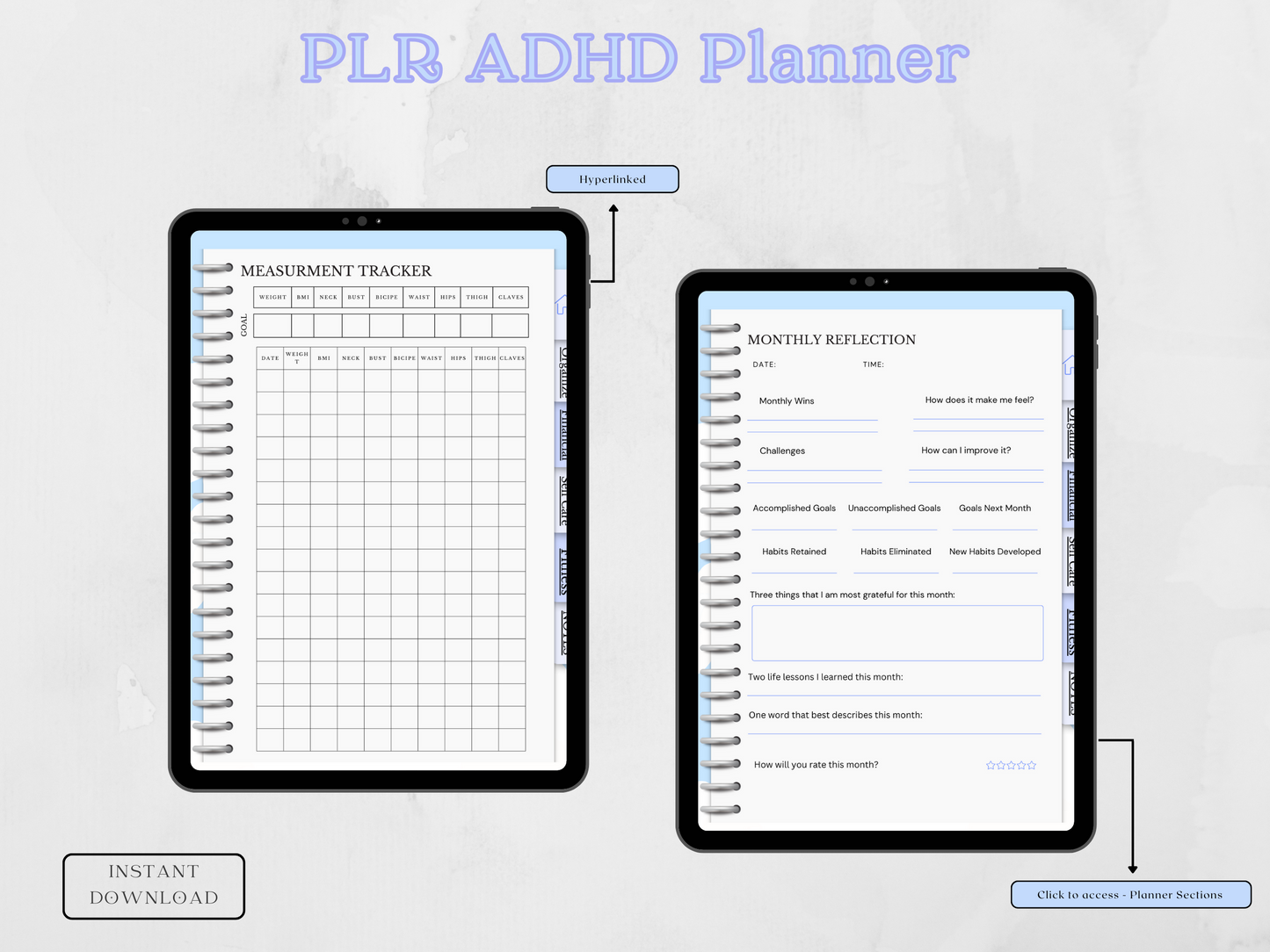 PLR ADHD Digital Planner