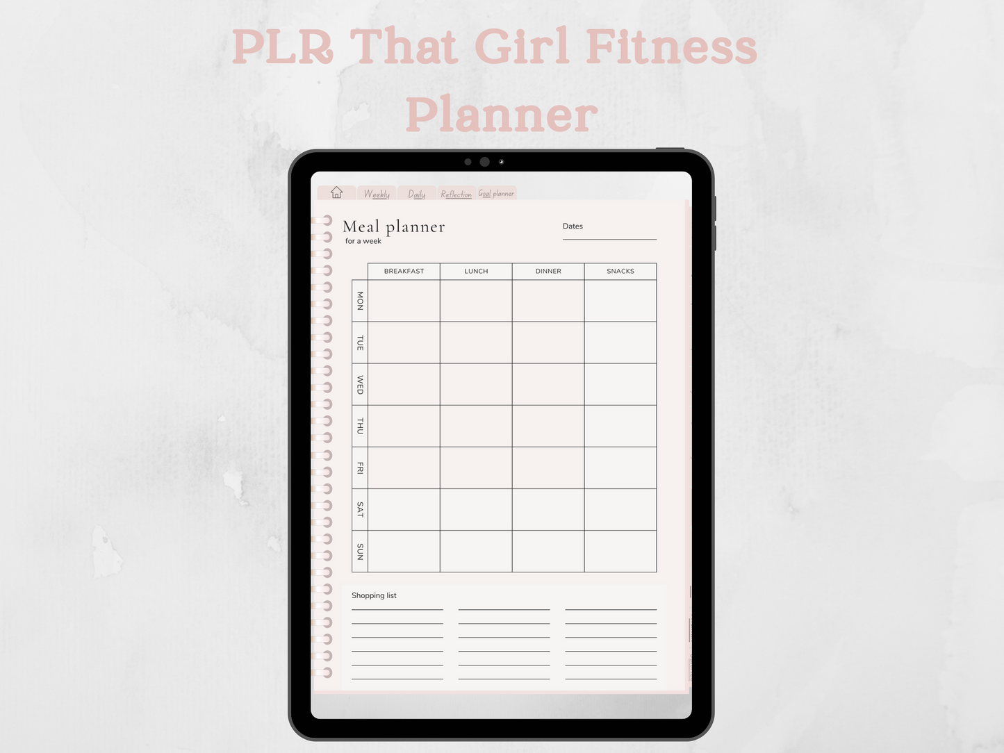 Editable PLR Fitness Girl Planner