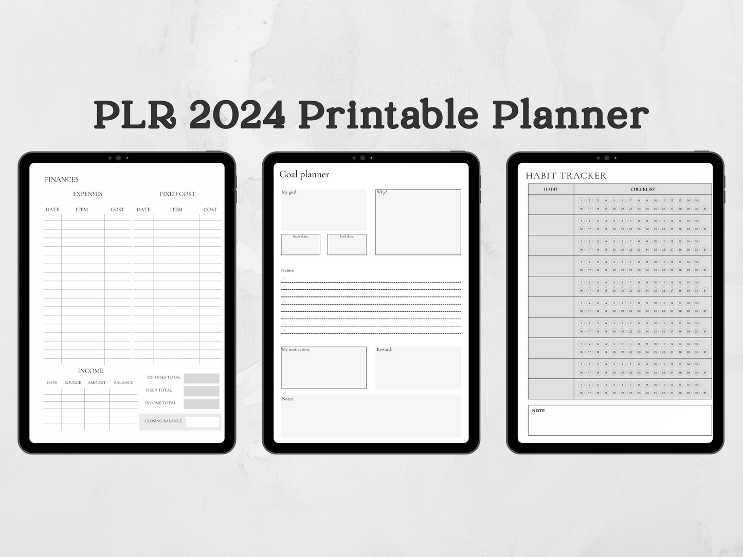 PLR 2024 Printable Planner