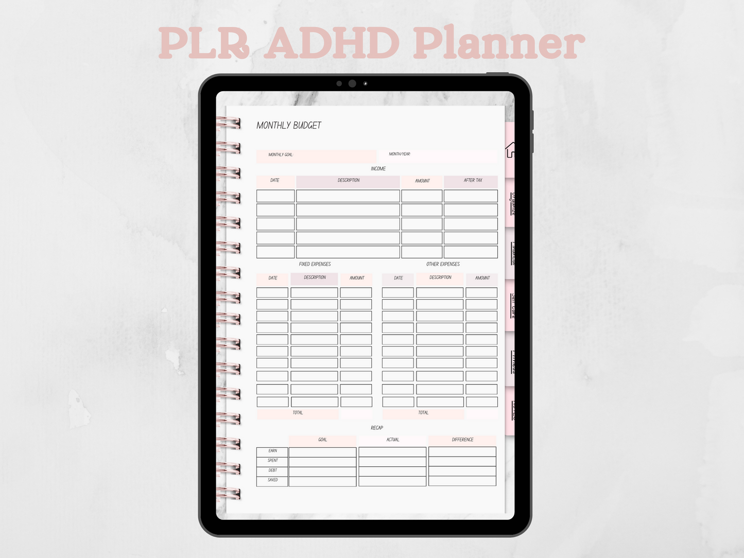 PLR ADHD Planner