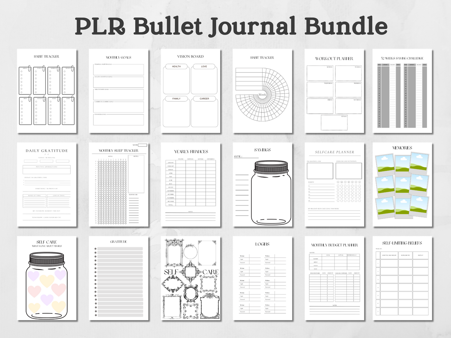 PLR Bullet Journal Bundle