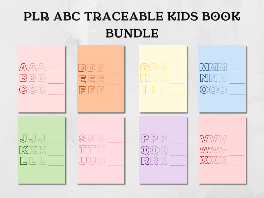 PLR ABC Kids Traceable E-Book Bundle