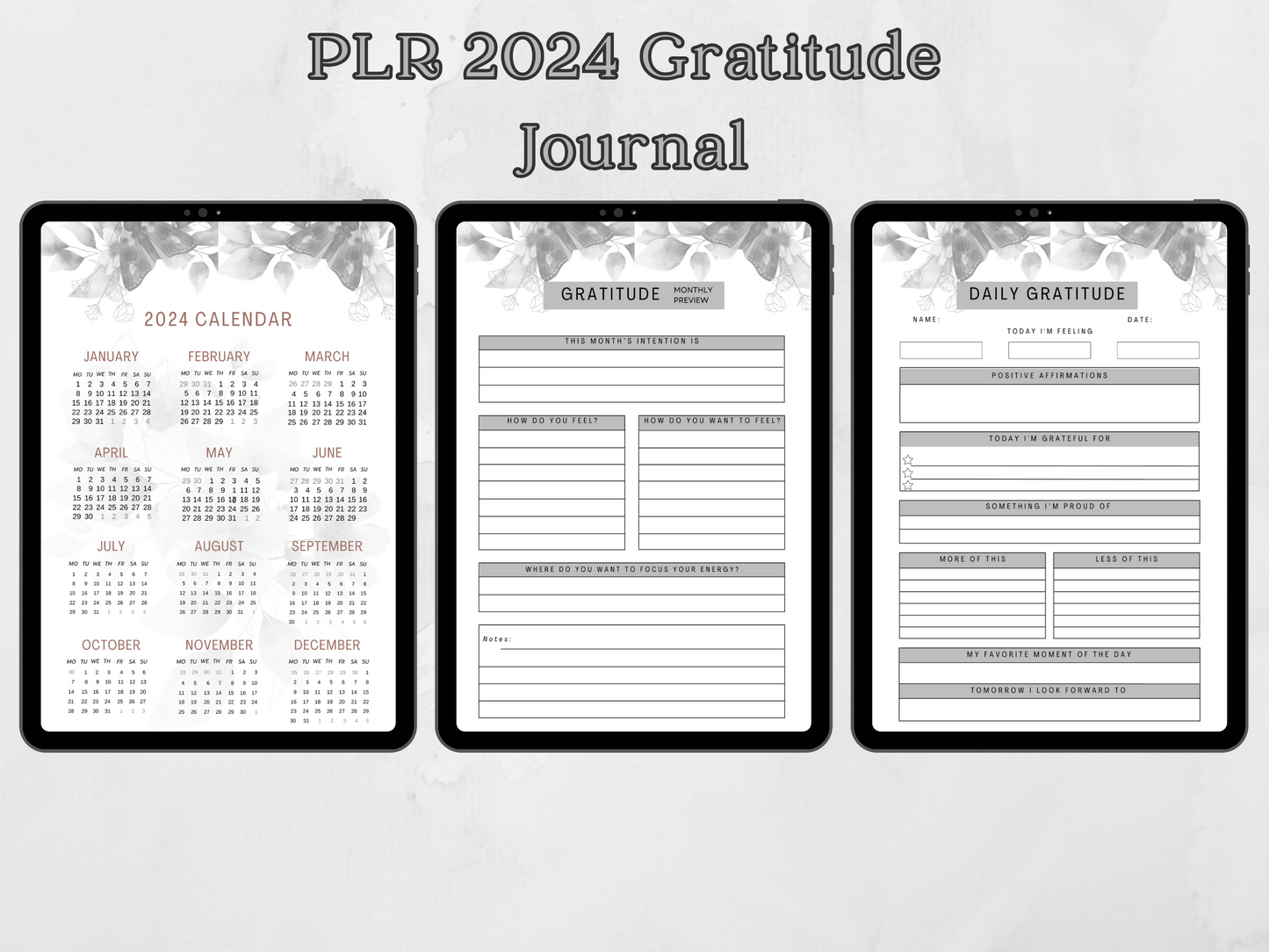 PLR Editable 2024 Gratitude Journal