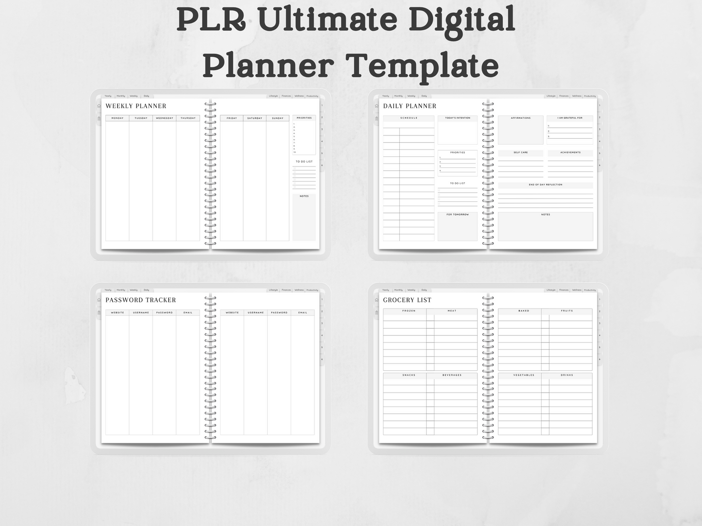 PLR Ultimate Digital Planner Template