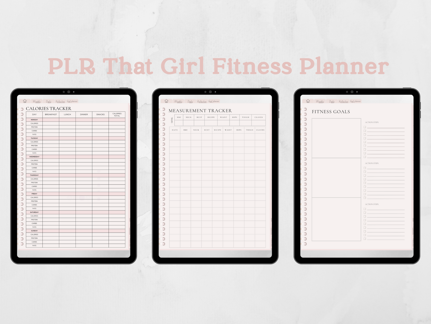 Editable PLR Fitness Girl Planner