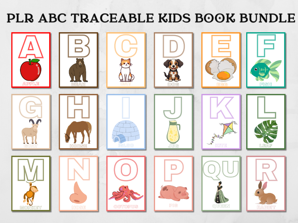 PLR ABC Kids Traceable E-Book Bundle