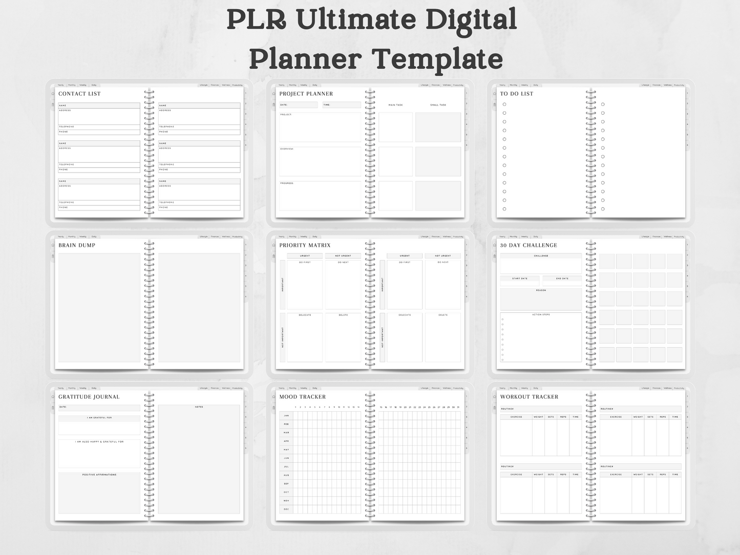 PLR Ultimate Digital Planner Template