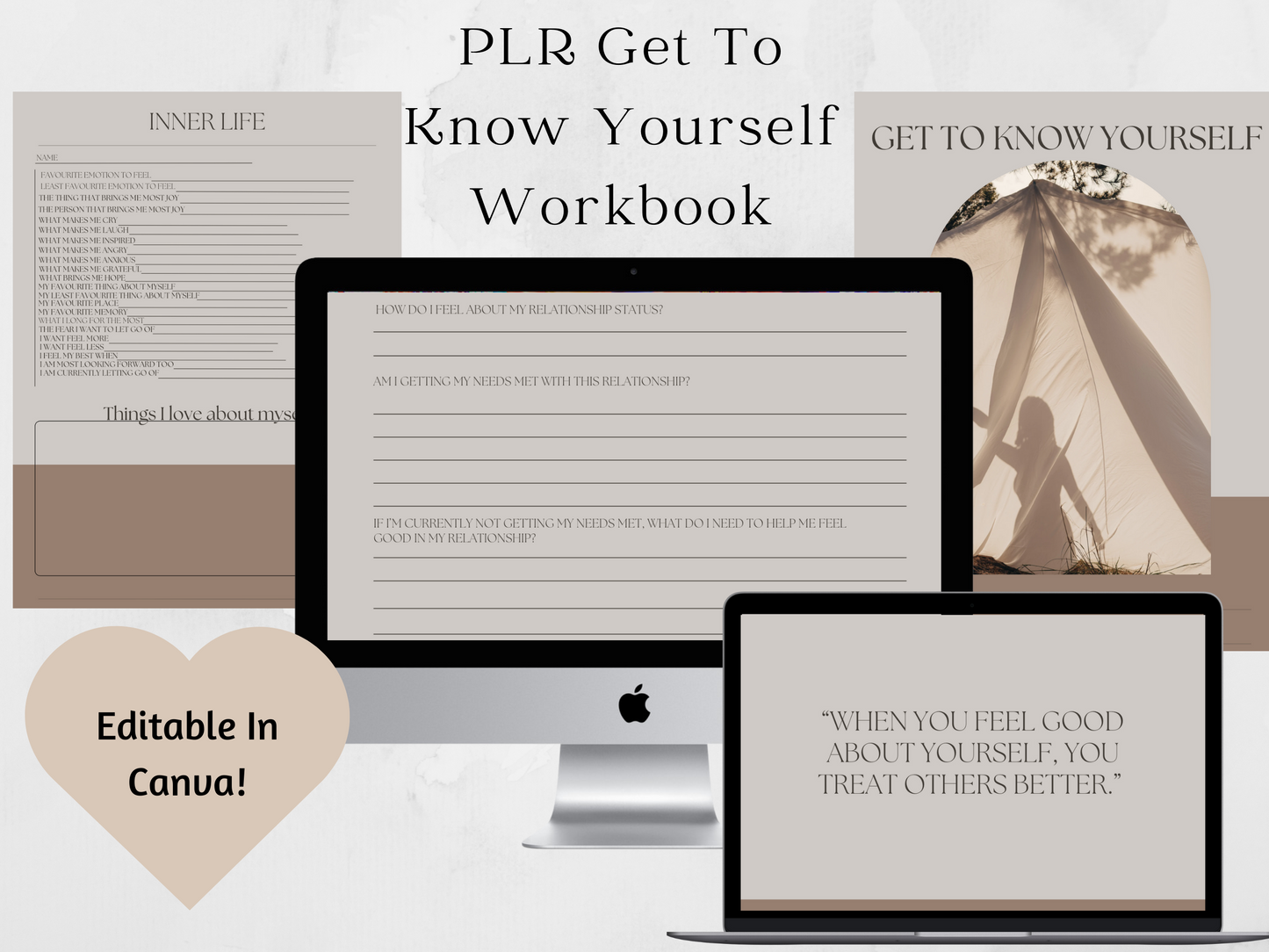 PLR Get To Know Yourself Workbook! 3 Different variations!