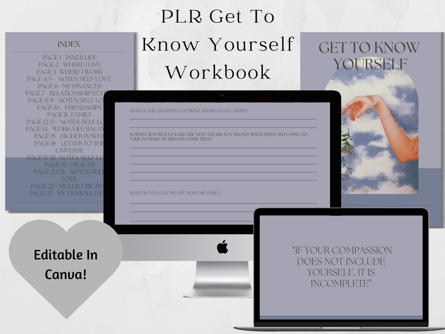 PLR Get To Know Yourself Workbook! 3 Different variations!