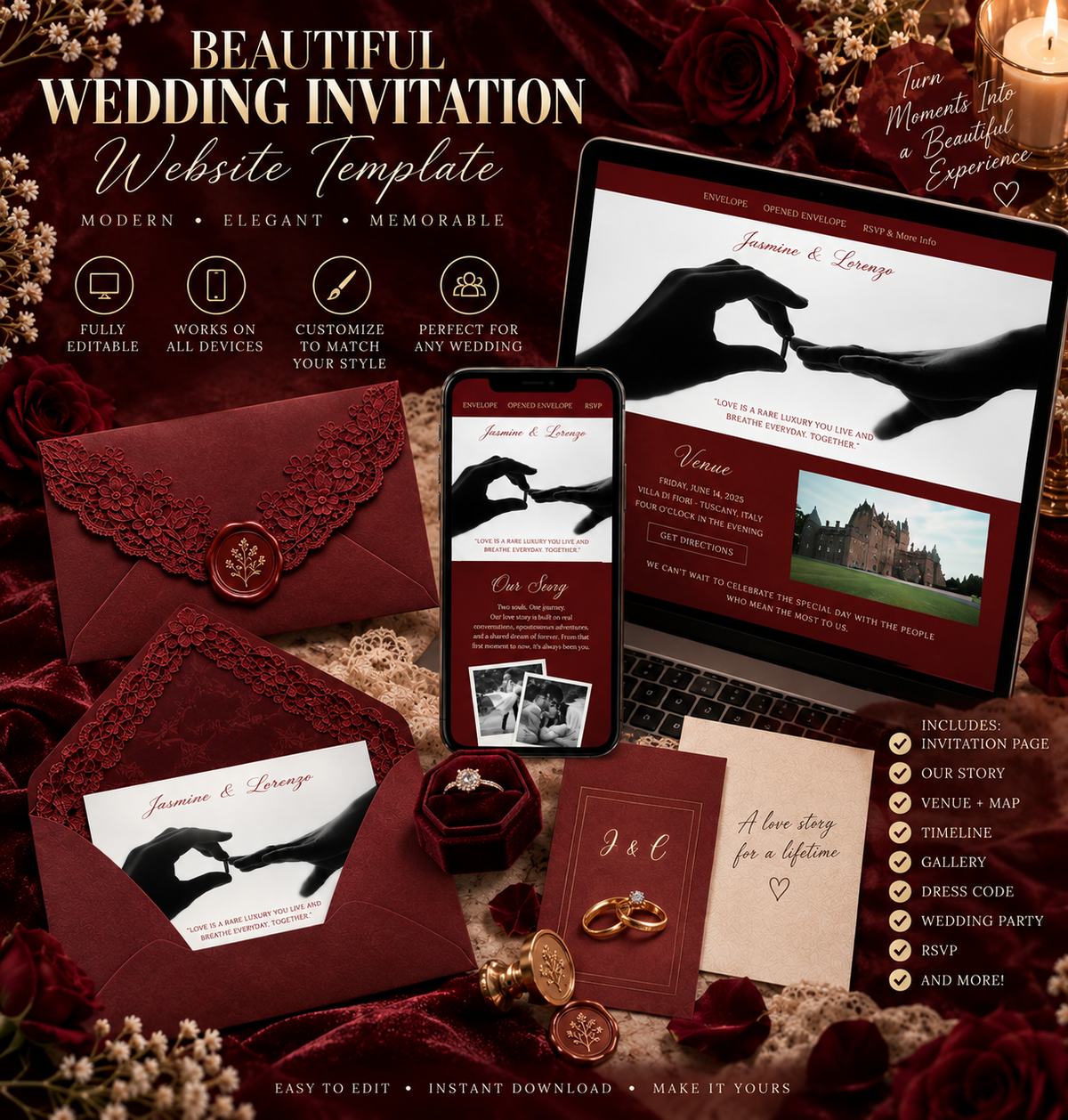 PLR Wedding Invitation Website Template