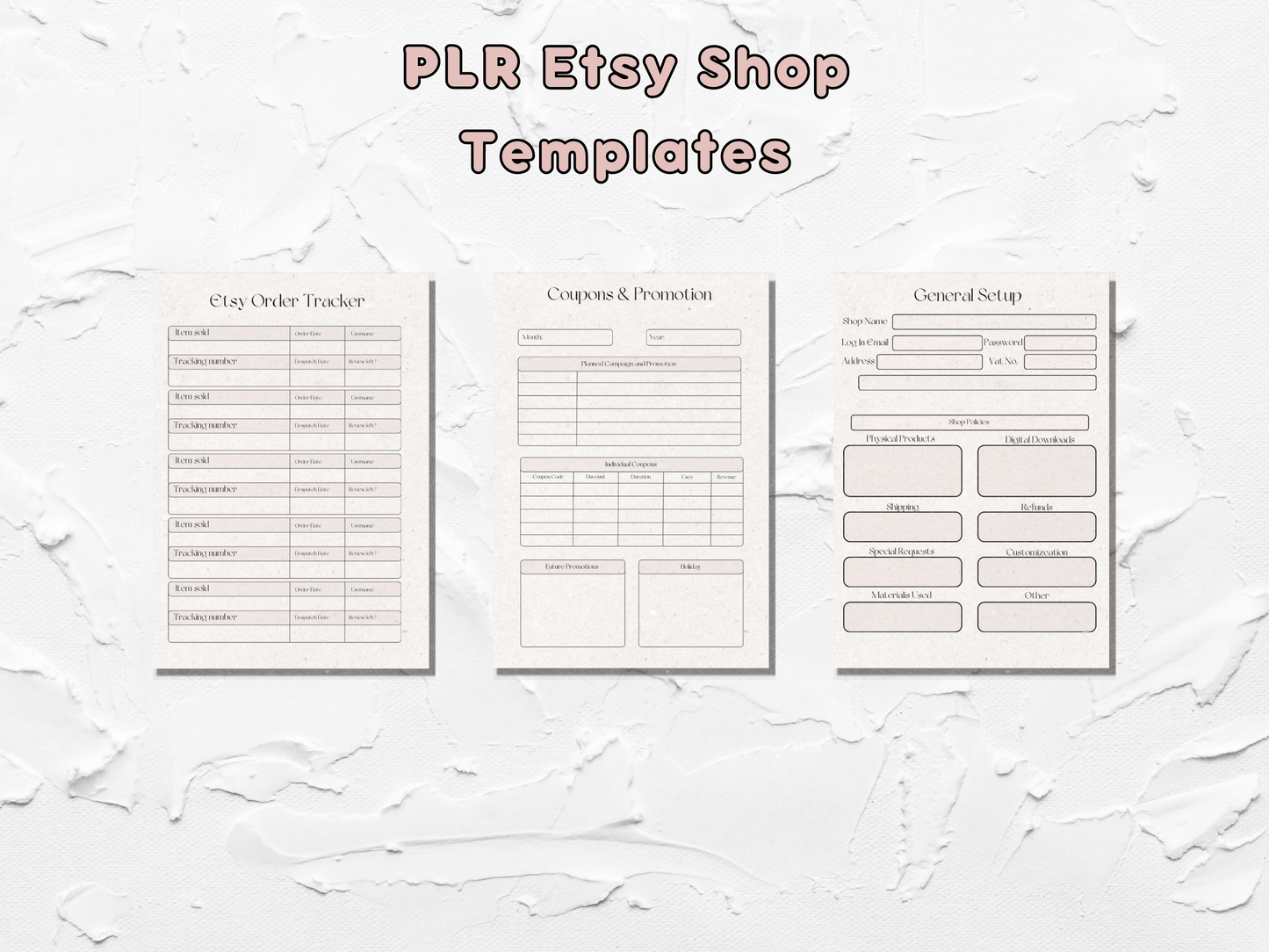 PLR Etsy Shop Templates