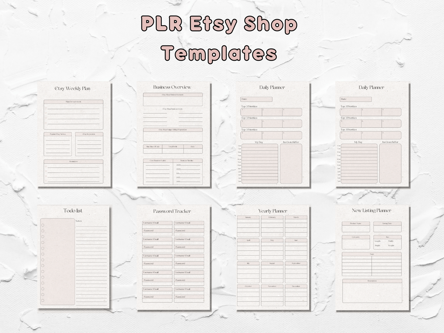 PLR Etsy Shop Templates