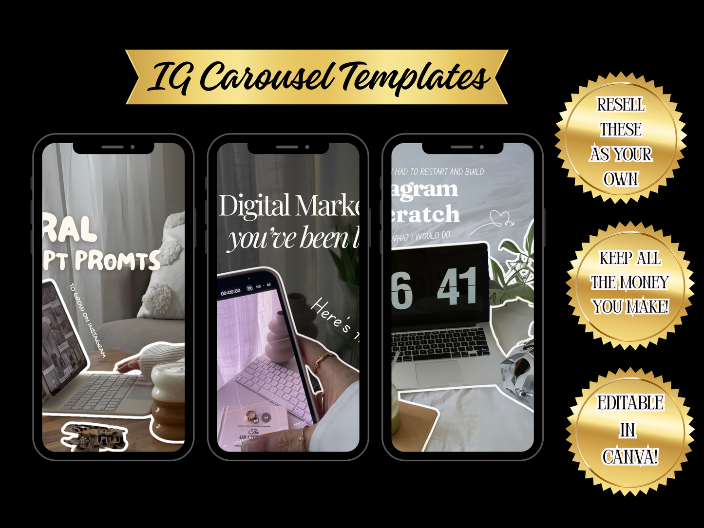 PLR Instagram Carousel Templates