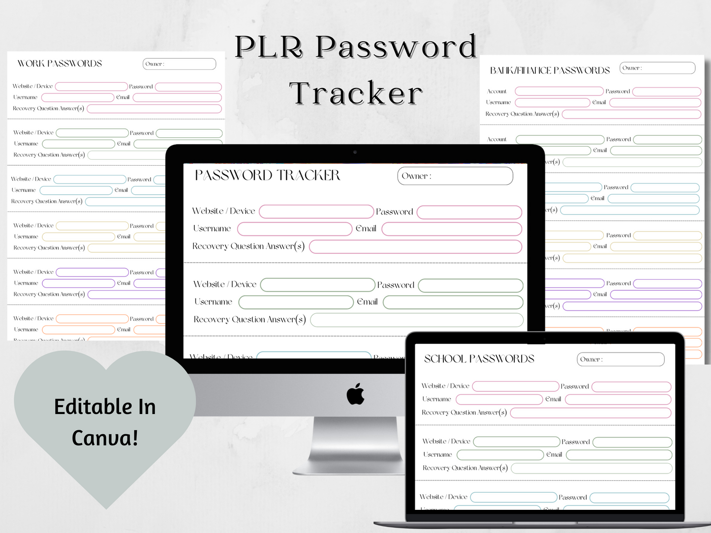 PLR Password Tracker Bundle